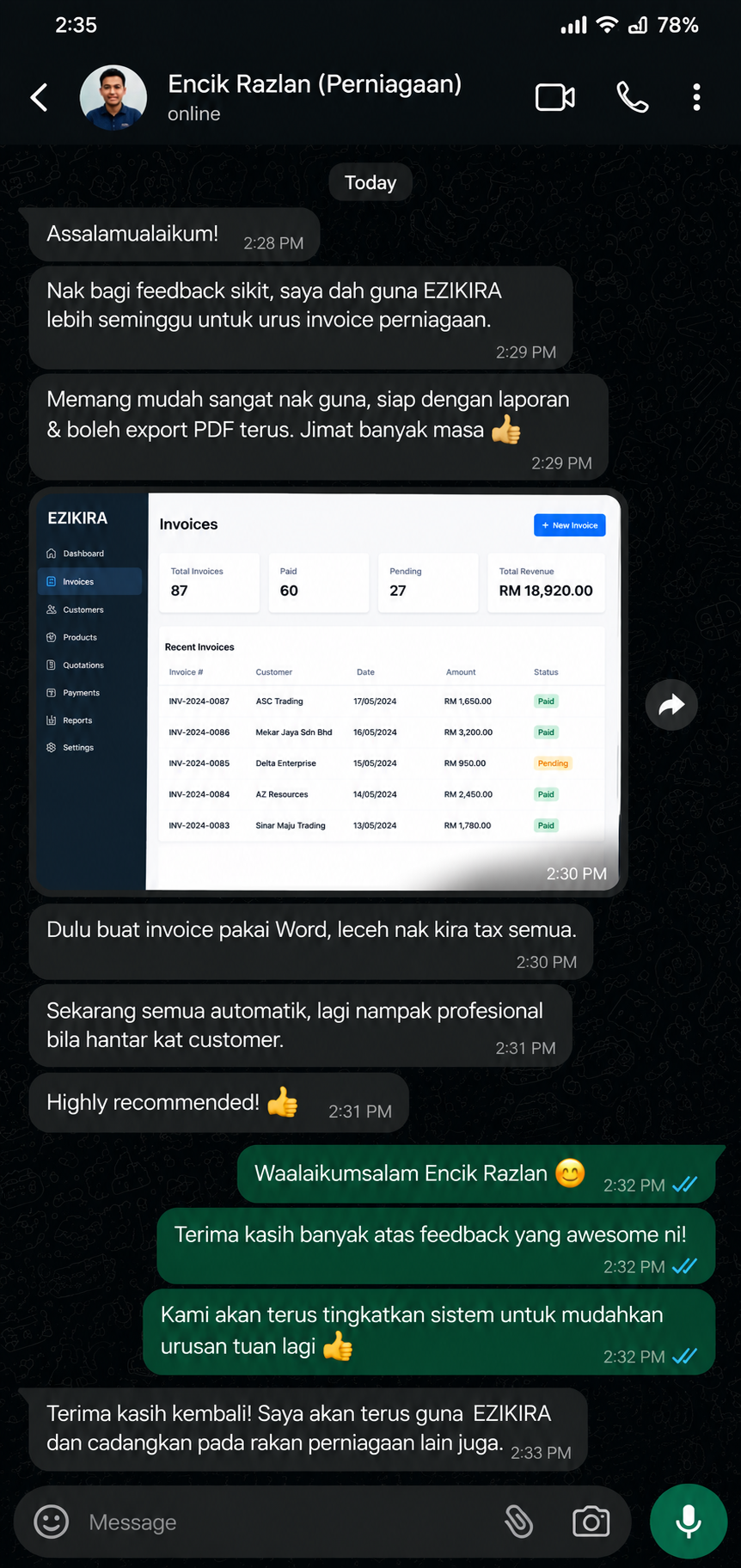 Testimoni Encik Razlan